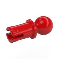 Technic Pin with Friction Ridges Lengthwise and Towball - Round Pin Hole (Red)