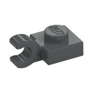 Plate Special 1 x 1 with Clip Horizontal [Thick Open O Clip] (Dark Bluish Gray)