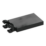 Tile Special 2 x 3 with 2 Clips without Tab between Clips (Black)