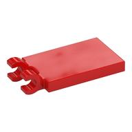 Tile Special 2 x 3 with 2 Clips without Tab between Clips (Red)