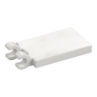 Tile Special 2 x 3 with 2 Clips without Tab between Clips (White)