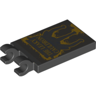 Tile Special 2 x 3 with 2 Clips with Gold 'THE LEAKY CAULDRON' Print (Black)