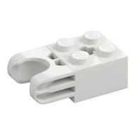 Technic Brick Special 2 x 2 with Ball Socket Wide and Axle Hole, No Arm Holes (White)