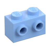 Brick Special 1 x 2 with 2 Studs on 1 Side (Bright Light Blue)