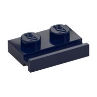 Plate Special 1 x 2 with Door Rail (Dark Blue)