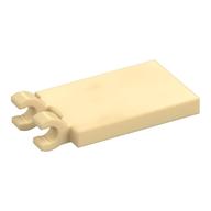Tile Special 2 x 3 with 2 Clips without Tab between Clips (Tan)