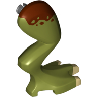 Animal Body Part, Dinosaur, Leg, Right, with Pin and Reddish Brown Markings Print (Olive Green)
