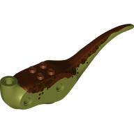 Animal Body Part, Dinosaur, Raptor Body with Dark Brown and Reddish Brown Markings Print (Olive Green)