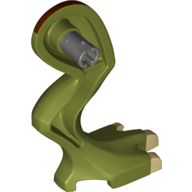 Animal Body Part, Dinosaur, Leg, Right, with Pin and Reddish Brown Markings Print (Olive Green)