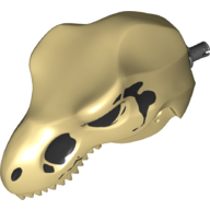 Animal Body Part, Dinosaur, Tyrannosaurus Rex Head with Pin, Skull Print (Tan)