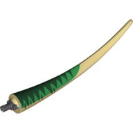 Animal Body Part, Dinosaur, Baryonyx Tail, with Pin, Dark Green and Green Markings Print (Tan)