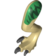 Animal Body Part, Dinosaur, Baryonyx Leg, Left with Dark Green and Green Markings, Black Claws (Tan)