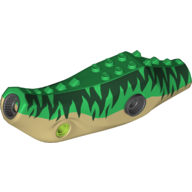 Animal Body Part, Dinosaur, Baryonyx Body with Dark Green Markings, Green Back Print (Tan)