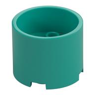 Brick Round 3 x 3 x 2 Recessed Center with 2 x 2 Studs and Axle Hole (Dark Turquoise)