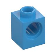 Technic Brick 1 x 1 with Pin Hole (Dark Azure)