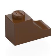 Brick Curved 2 x 1 with Inverted Cutout (Reddish Brown)
