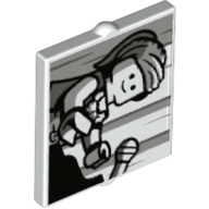 Glass for Window 1 x 2 x 2 Flat with Woman Playing Piano Print (White)