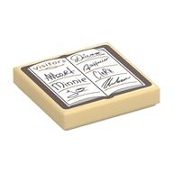 Tile 2 x 2 with Guest Book, 'VISITORS' Print (Tan)