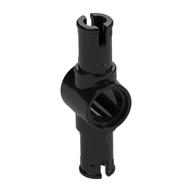 Technic Pin Connector Hub with 2 Pins with Friction Ridges Lengthwise [Small Squared Pin Holes] (Black)