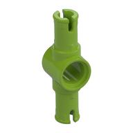 Technic Pin Connector Hub with 2 Pins with Friction Ridges Lengthwise [Small Squared Pin Holes] (Lime)