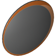Shield Round Bowed with Metallic Copper Border (Eye) Print (Black)
