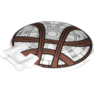 Dish 6 x 6 Inverted - No Studs with Handle with Rose Window and 4 Metallic Copper Lines Print (Trans-Clear)