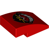 Brick Curved 3 x 2 No Studs with Monkey Head Print (Red)