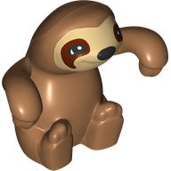 Duplo Animal Sloth, Tan Face, Reddish Brown Eyes Print (Medium Nougat)