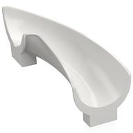 Duplo Playground Slide Curved Right 90°, Rounded (White)