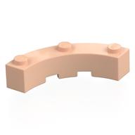 Brick Round Corner 4 x 4 Macaroni Wide with 3 Studs (Light Nougat)