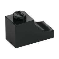 Brick Curved 2 x 1 with Inverted Cutout (Black)