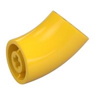 Brick Round 2 x 2 D. Tube with 45° Elbow and Axle Holes (Crossholes) at Each End [SHORT] (Yellow)