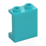 Panel 1 x 2 x 2 [Side Supports / Hollow Studs] (Medium Azure)