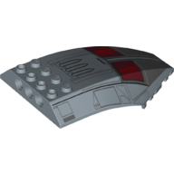 Windscreen 10 x 6 x 2 Curved with Cockpit, Dark Red Windows Print (Sand Blue)