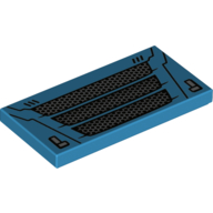 Tile 2 x 4 with Car Grille Print (Dark Azure)