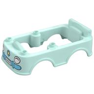 Duplo Car Body, Camper / Bus 6 x 10 x 2 with Headlights, Fender Print (Light Aqua)