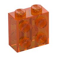 Brick Special 1 x 2 x 1 2/3 with 8 Studs on 2 Sides (Trans-Orange)