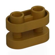 Brick Special 1 x 2 Rounded with Center Bars (Pearl Gold)