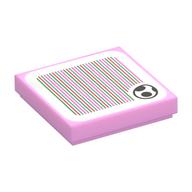 Tile 2 x 2 with Yoshi Egg and Barcode Print (Sticker) (Bright Pink)
