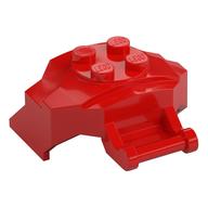 Large Figure Cover 4 x 3 x 2 with Bar, 4 Studs, Ridged (Red)