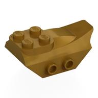 Brick Special 2 x 5 with Slope, Studs on Side (Pearl Gold)