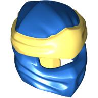Wrap with Long Back Knot, Bright Light Yellow Band Pattern (Blue)