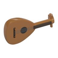 Musical Instrument Lute with White Strings Print (Medium Nougat)