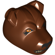 Animal Body Part, Dog Head with One Eye Open Print (Fluffy) (Reddish Brown)