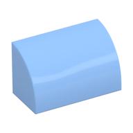 Brick Curved 1 x 2 x 1 No Studs (Bright Light Blue)
