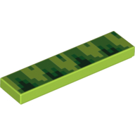 Tile 1 x 4 with Green Pixelated Greenery Print (Lime)
