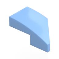 Brick Wedged, Curved 2 x 1 with Stud Notch Left (Bright Light Blue)