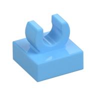 Tile Special 1 x 1 with Clip with Rounded Edges (Bright Light Blue)