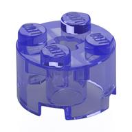 Brick Round 2 x 2 with Axle Hole (Trans-Purple)
