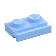 Plate Special 1 x 2 with Door Rail (Bright Light Blue)